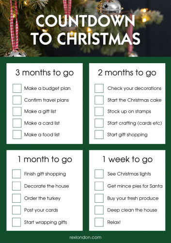 Rex London Christmas countdown checklist