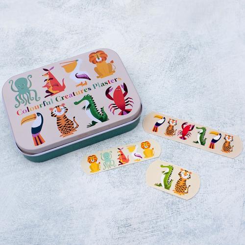 Colourful Creatures plasters in a tin