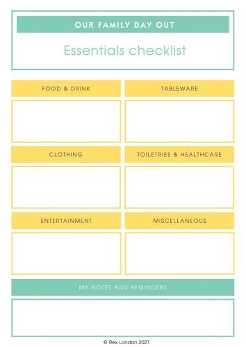 Free checklist for days out
