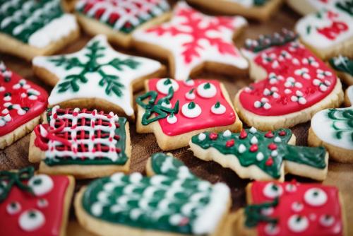 decorated christmas biscuits
