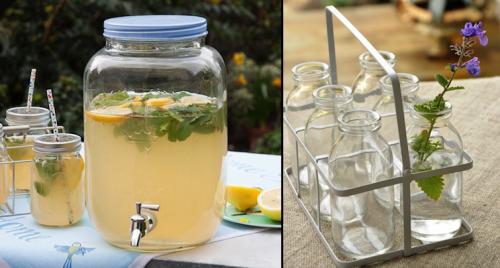 drinks dispenser and milk bottles