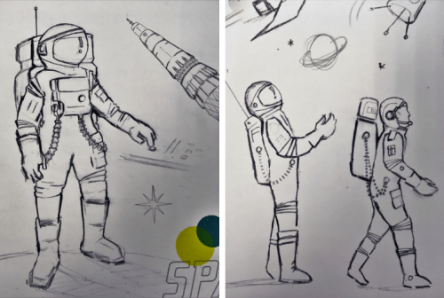 Early astronaut sketches