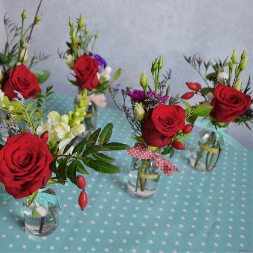 Festive floral table decorations