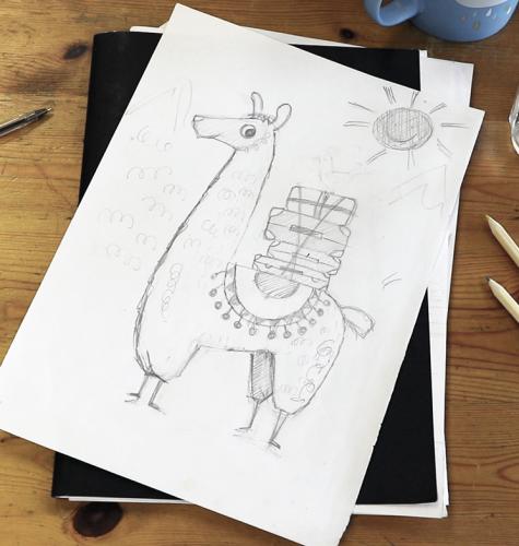 Rex London llama sketch