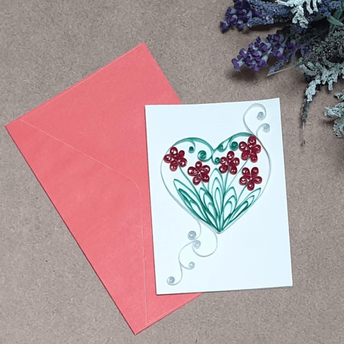 Quilled greetings card