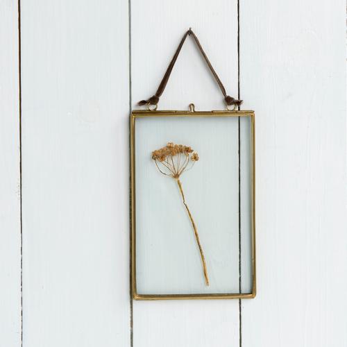 Hanging brass frame
