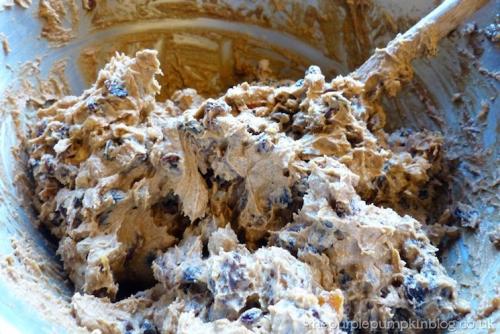 add the fruit into your gooey mixture