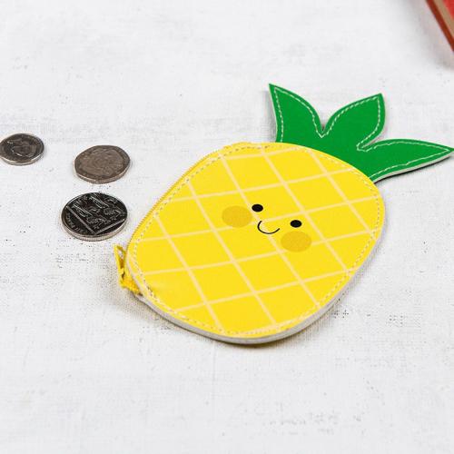 Hello Pineapple vinyl purse