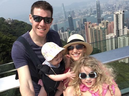 Family selfie at Victoria Peak, Hong Kong