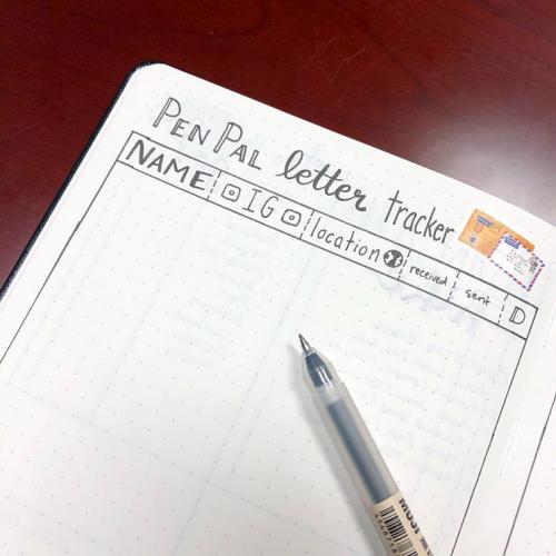 Pen pal tracker by journalwithjana Pen pal tracker by journalwithjana