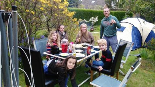 Lancashire mummy blogger and family camping in the back garden