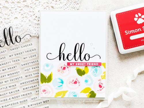 'hello my sweet friend' homemade card design