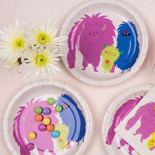 Monsters of the World paper plates