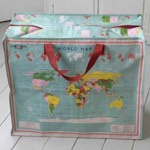World Map jumbo storage bag