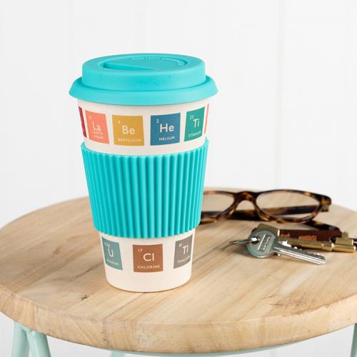 Periodic Table bamboo travel mug