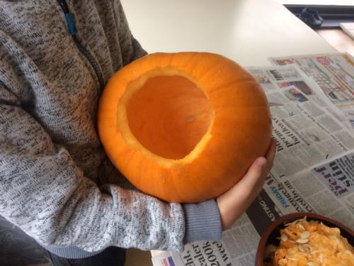 Hollow the pumpkin out