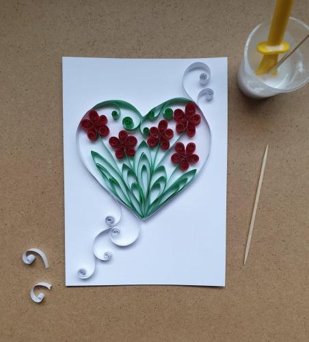 Quilled greetings card tutorial step five