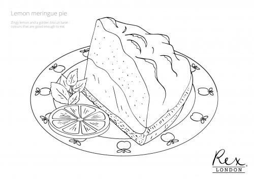 lemon meringue pie colouring page