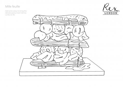 mille feuille colouring page