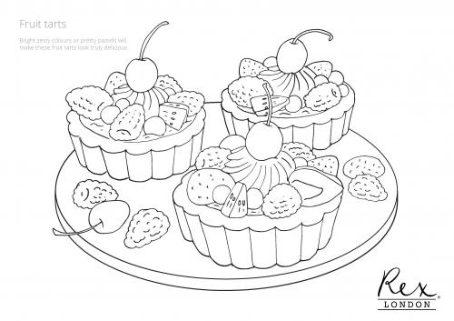 fruit tart colouring page