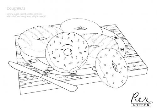 Doughnout colouring sheet