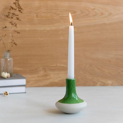 Sage green dipped candle holder
