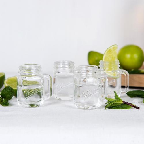 Set of 4 mason shot glasses