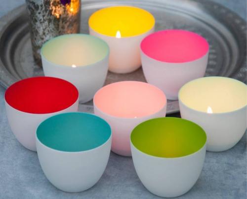 colourful porcelain candle holders from dotcomgiftshop