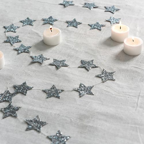 Silver Stars Christmas garland