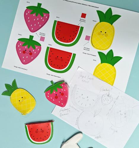 Fruit purses and sketches