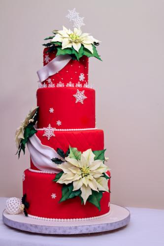 Pretty Poinsettia cake