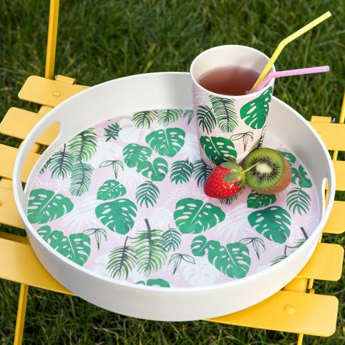 Tropical Palm bamboo tray