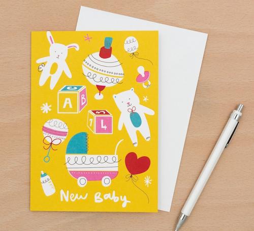 vintage pram card design from dotcomgiftshop