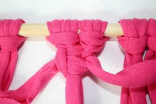 a square knot used to create a macrame decoration