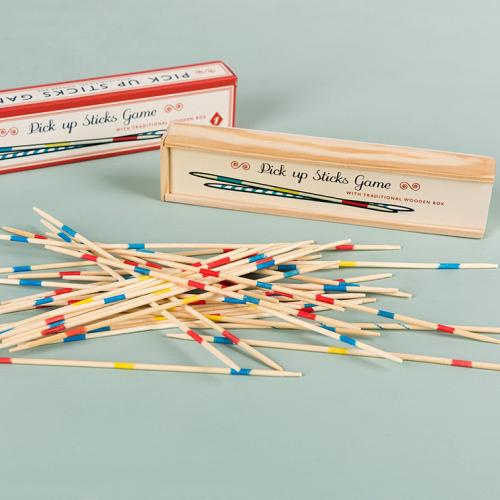 Wooden pick up sticks game