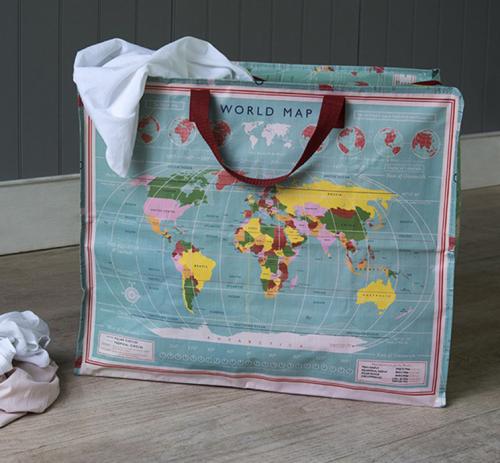 World Map jumbo storage bag