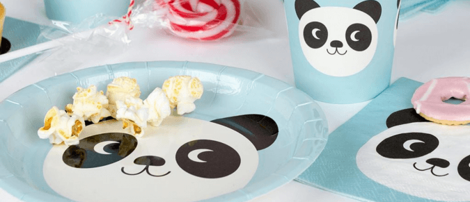 Miko the Panda party tableware