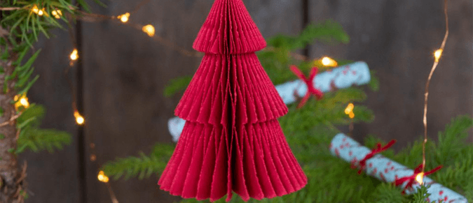 Red honeycomb christmas decoration