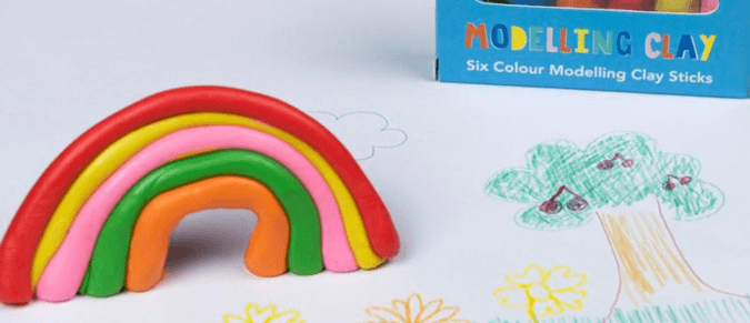 Modelling clay shaped into a rainbow