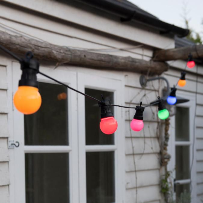 multicoloured festoon lights