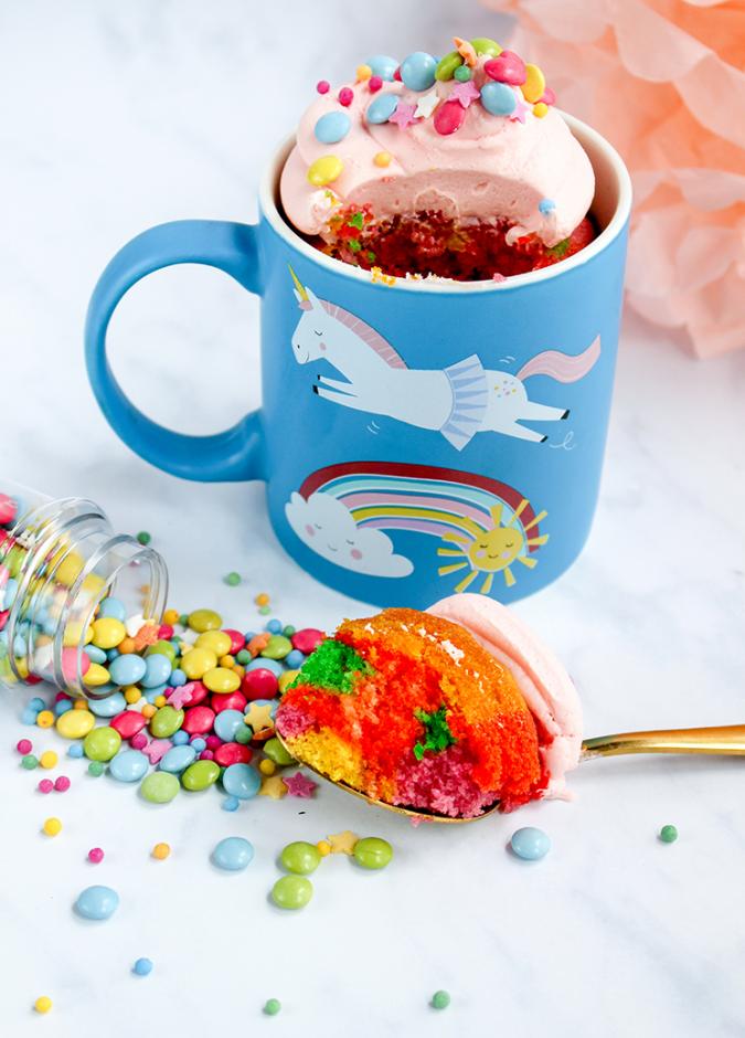 Magical Unicorn mug cake