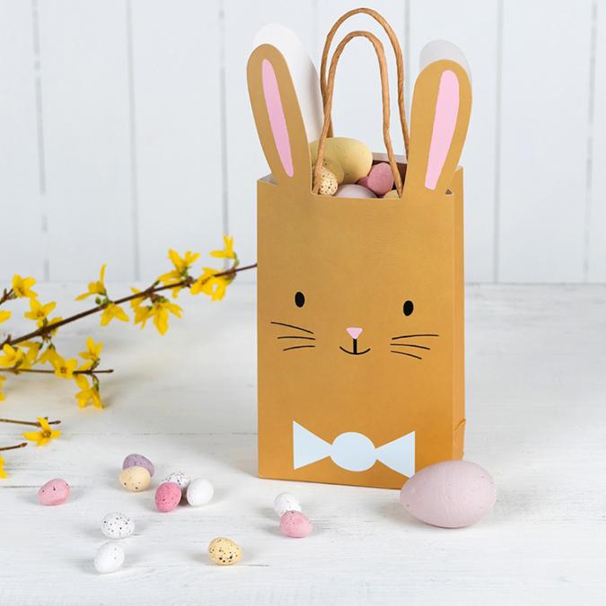 Brown Easter bunny bag