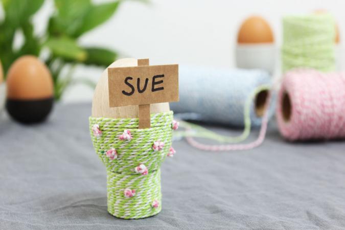 DIY Easter Egg Placecards with Twine