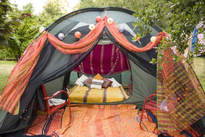 Back garden glamping