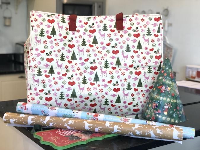 christmas print jumbo bag
