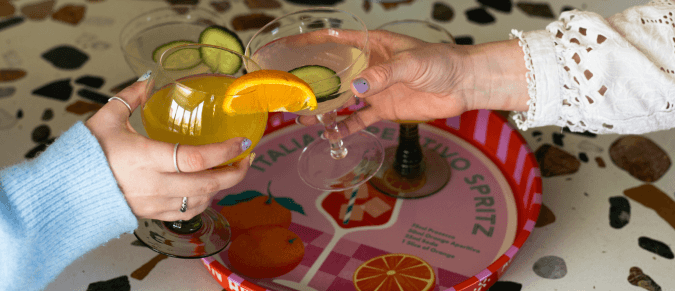 Italian Aperitivo Spritz Tray and Glassware