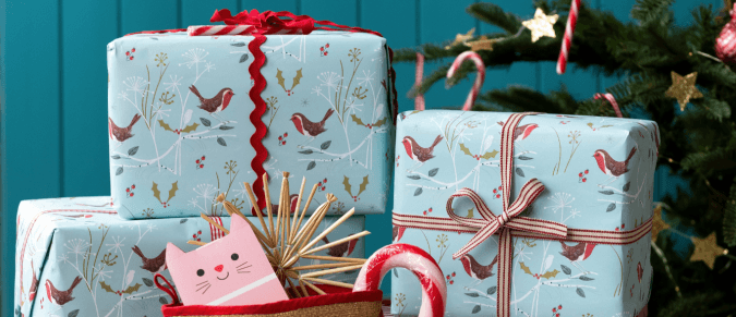 Winter walk gift wrap group shot