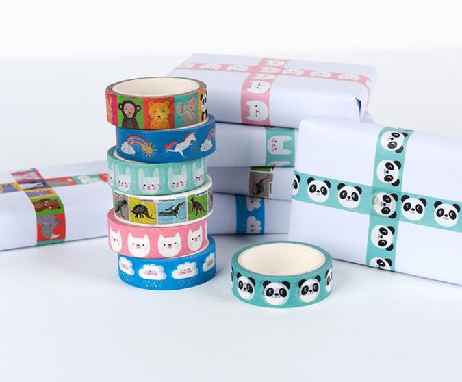 Washi tape gift wrapping