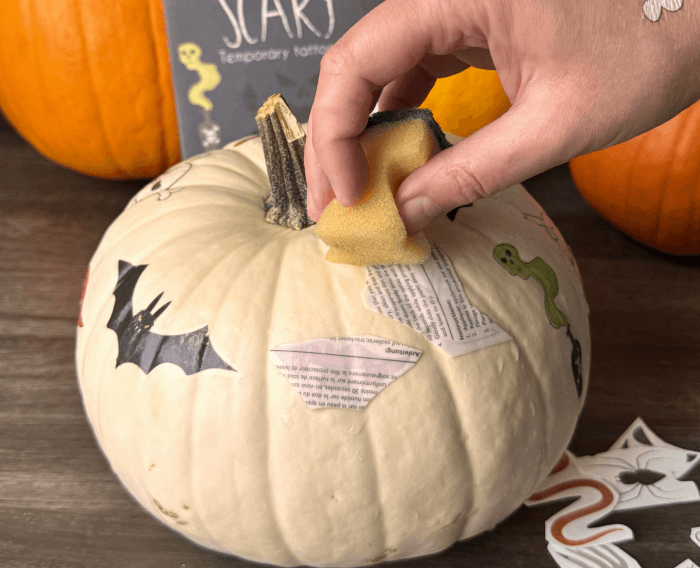 Pumpkin with scary tattoos 