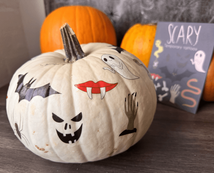 Pumpkin with scary tattoos 2